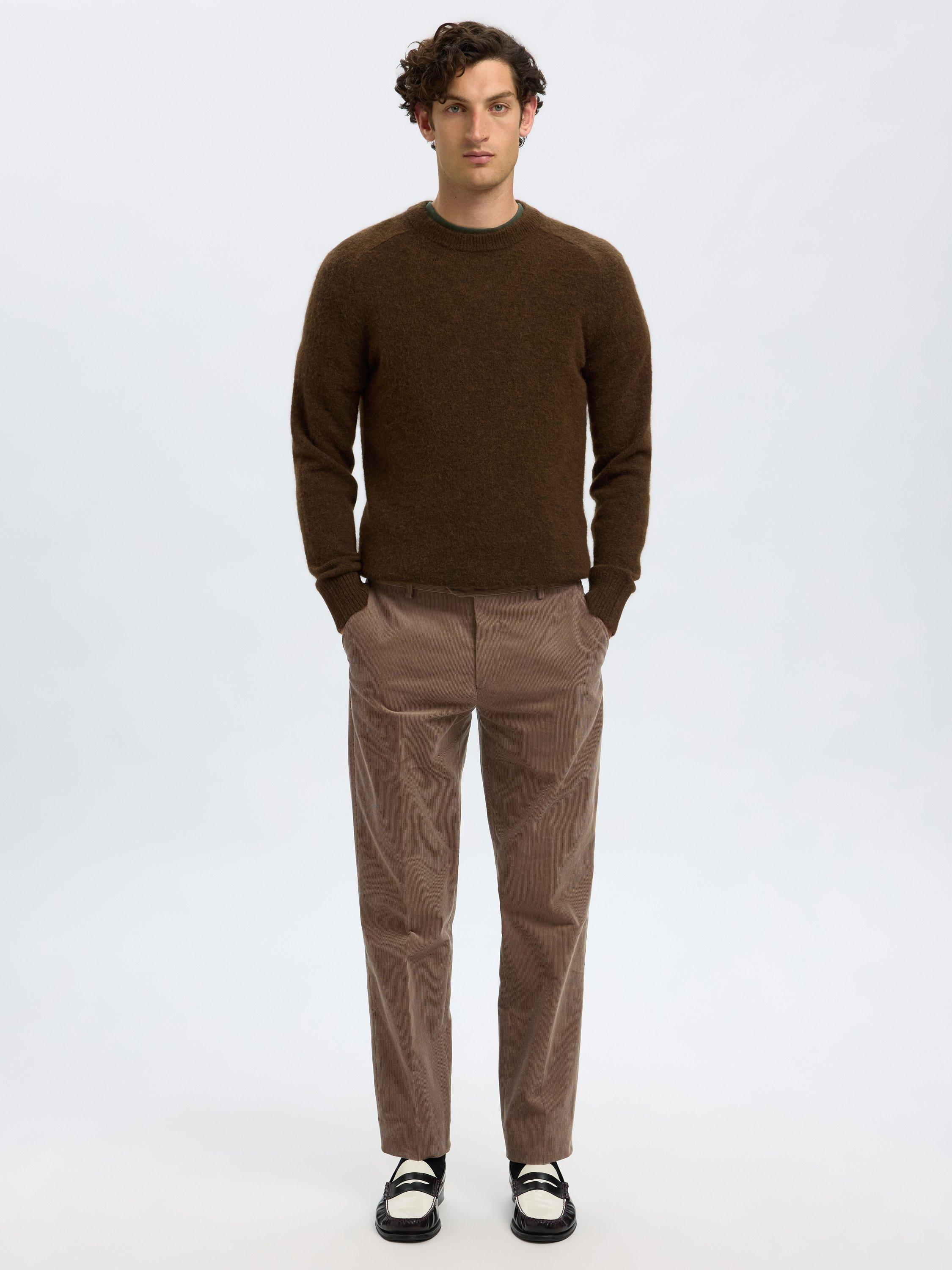 Product image 1 of 6, which shows Selected Duca Straight-Leg Chinos, Brownie, 30R