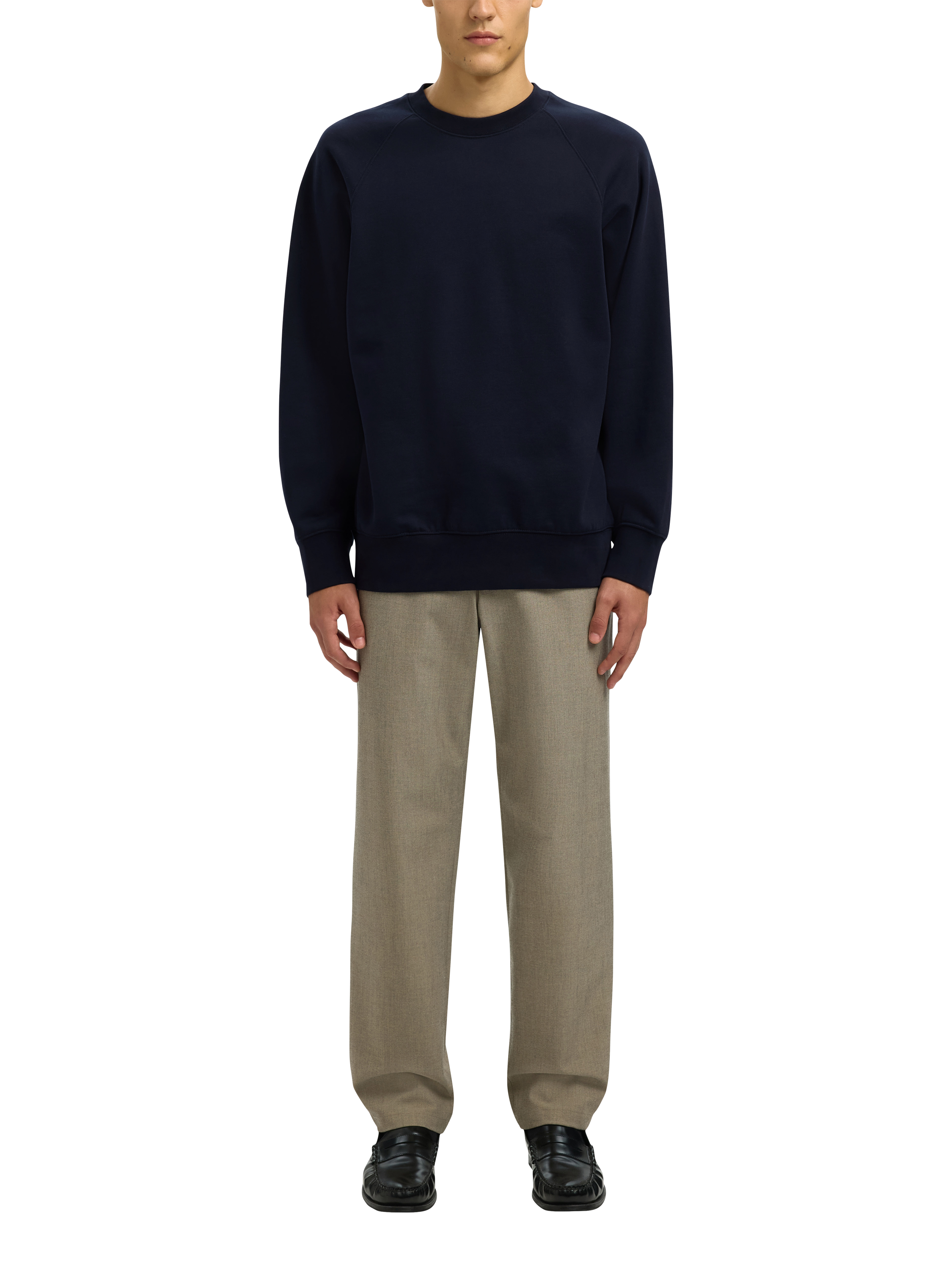 Product image 2 of 6, which shows Selected Relaxed Fit Crew Neck Cotton Jumper, Sky Captain, L