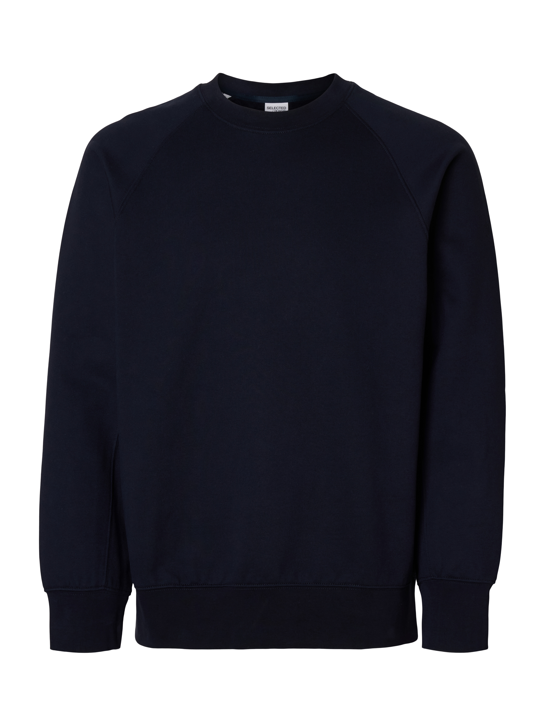 Product image 6 of 6, which shows Selected Relaxed Fit Crew Neck Cotton Jumper, Sky Captain, L