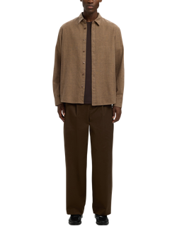 Selected Noah Cotton Regular Fit Textured Shirt, Demitasse - view 2, Demitasse