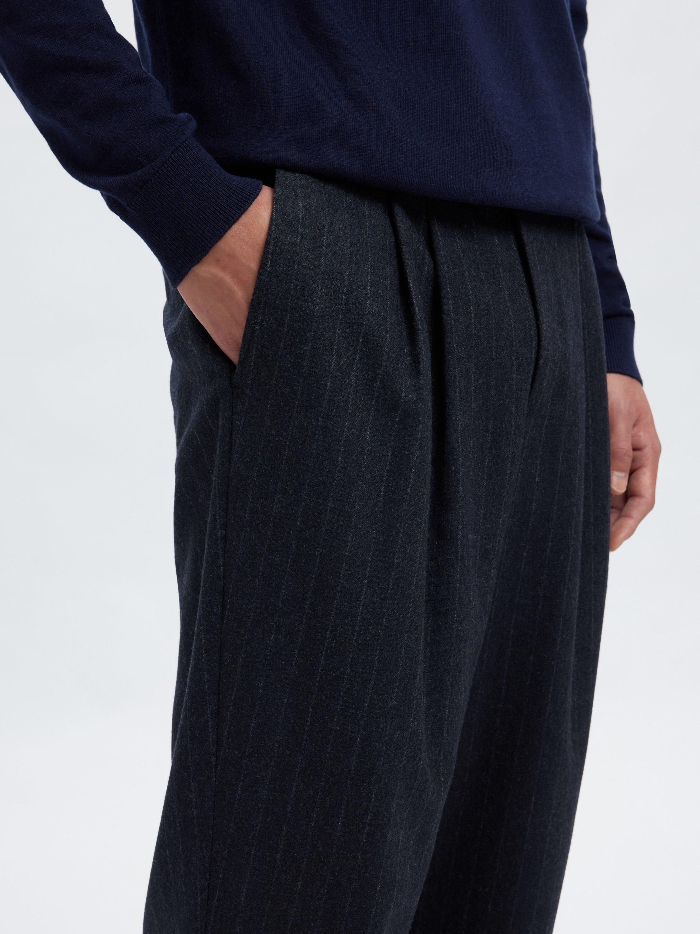 Product image 4 of 6, which shows Selected Anderson Tailored Fit Wool Blend Suit Trousers, Dark Navy, 30R