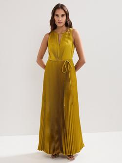 Phase Eight Dionne Pleated Dress, Yellow, Yellow