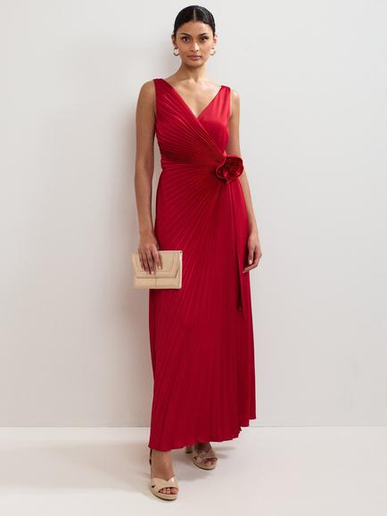 Phase Eight Emlyn Pleated Wrap Dress, Red, Red