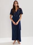 Phase Eight Janessa Sequin Bodice Dress, Navy