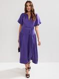 Phase Eight Kailey Puff Sleeve Midi Dress, Purple