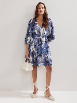 Phase Eight Kaya Floral Mini Dress, Blue, Blue