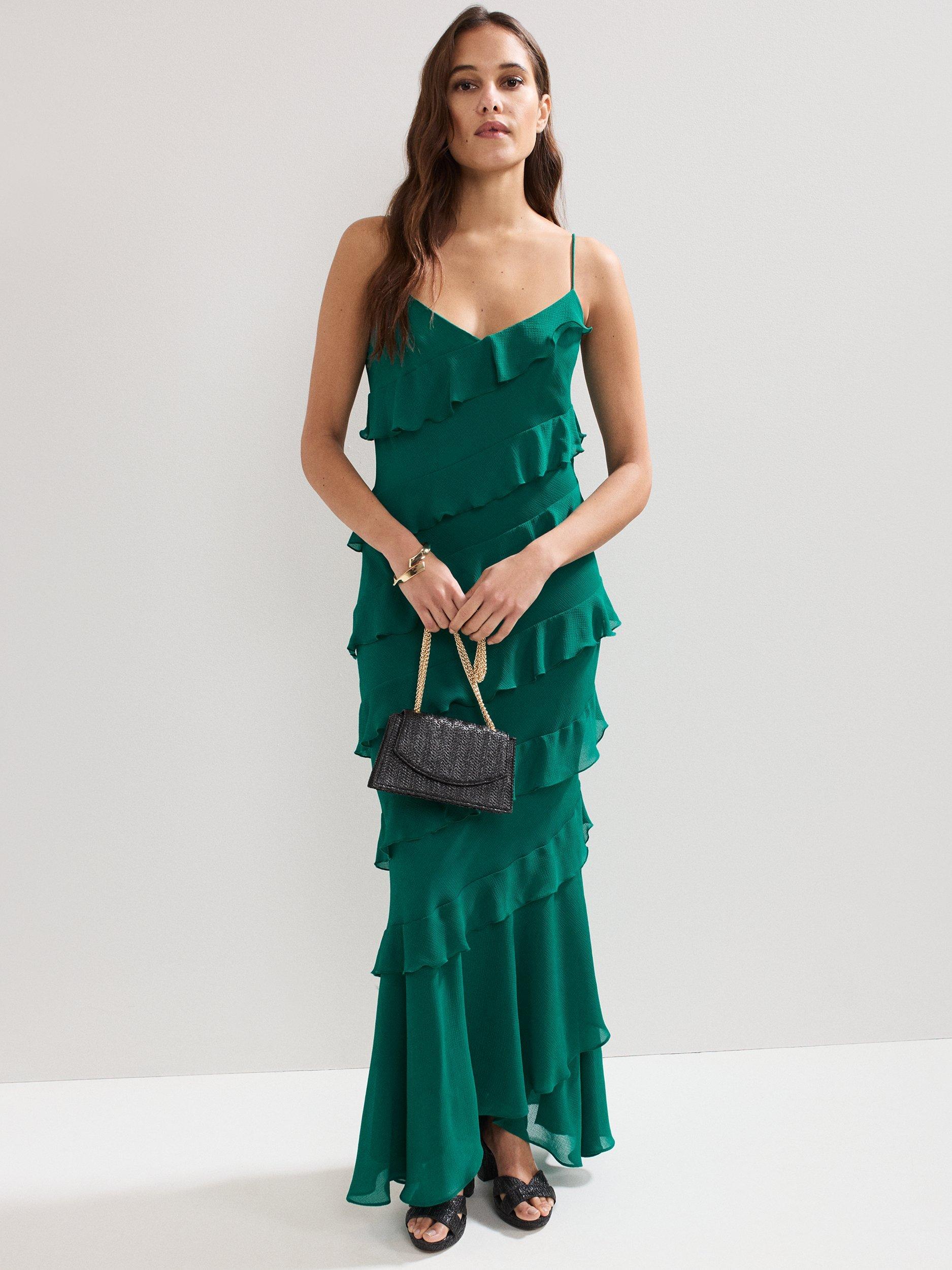 【関税込】PhaseEight ワンピース☆Keegan Tiered Maxi Dress, G Phase Eight Keegan Tiered Maxi Dress, Green