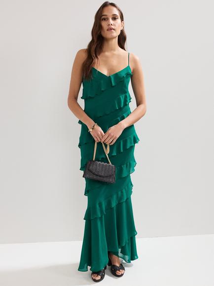 Phase Eight Keegan Tiered Maxi Dress, Green, Green