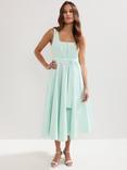 Phase Eight Melinda Ruched Midi Dress, Pale Green