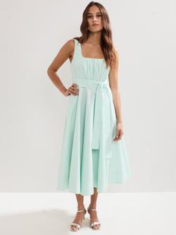 Phase Eight Melinda Ruched Midi Dress, Pale Green, Pale Green