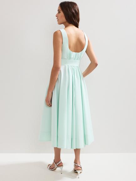 Phase Eight Melinda Ruched Midi Dress, Pale Green - view 2, Pale Green