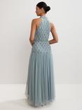 Phase Eight Nola Embellished Halterneck Maxi Dress, Eau De Nil