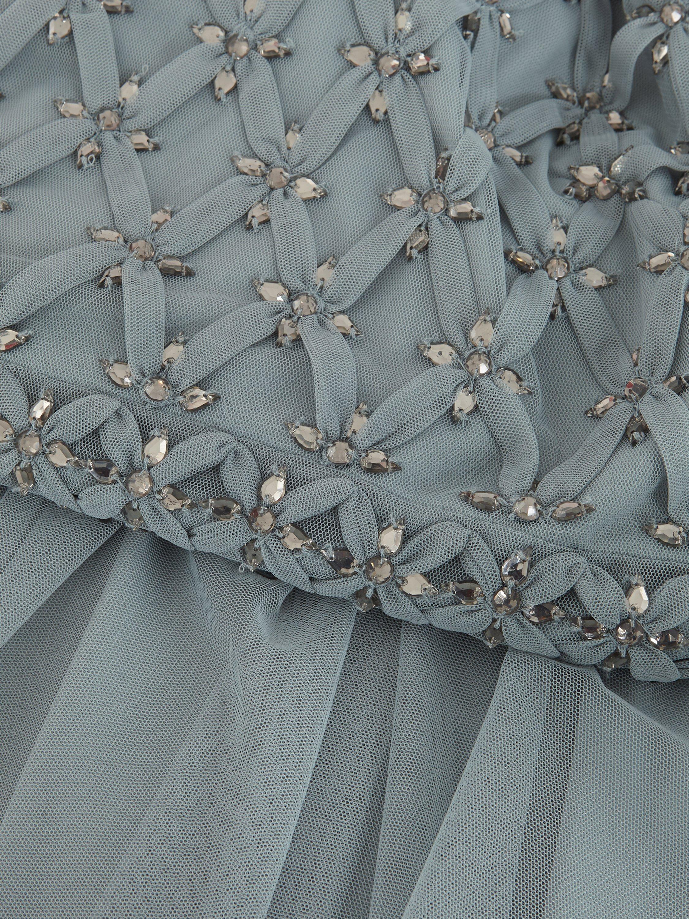 Product image 6 of 9, which shows Phase Eight Nola Embellished Halterneck Maxi Dress, Eau De Nil, 6