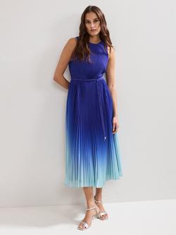 Phase Eight Simara Pleated Dress, Blue, Blue