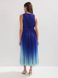 Phase Eight Simara Pleated Dress, Blue
