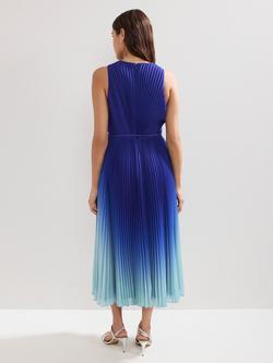 Phase Eight Simara Pleated Dress, Blue - view 2, Blue