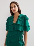 Phase Eight Nicolette Ruffle Cape Jacket, Green