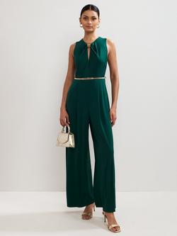 Phase Eight Alinda Belted Wide Leg Jumpsuit, Teal, Teal