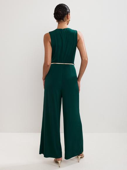 Phase Eight Alinda Belted Wide Leg Jumpsuit, Teal - view 2, Teal