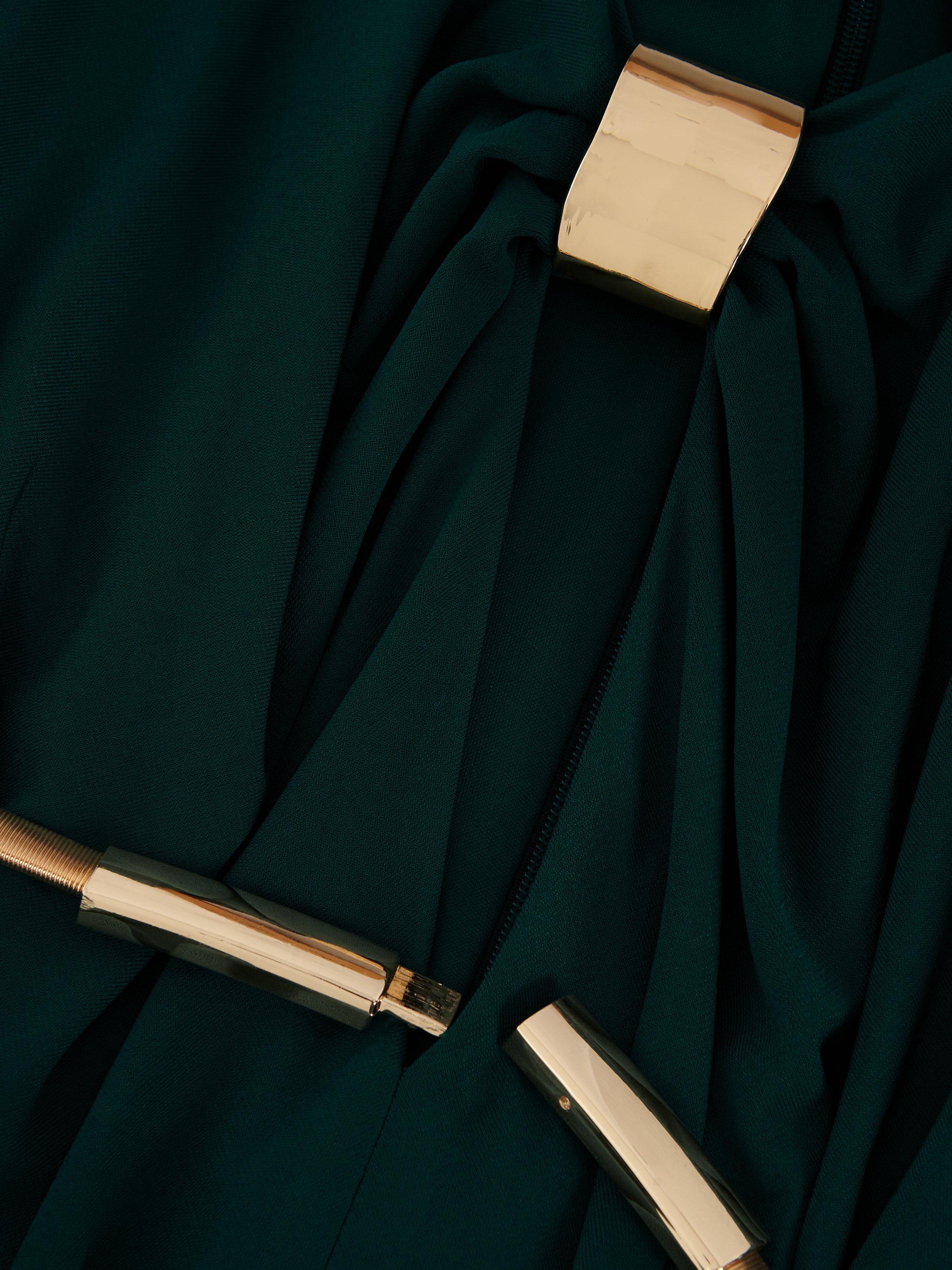 Product image 6 of 8, which shows Phase Eight Alinda Belted Wide Leg Jumpsuit, Teal, 6