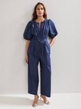 Phase Eight Joni Puff Sleeve Jumpsuit, Navy