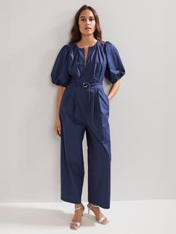 Phase Eight Joni Puff Sleeve Jumpsuit, Navy, Navy