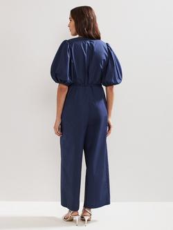 Phase Eight Joni Puff Sleeve Jumpsuit, Navy - view 2, Navy