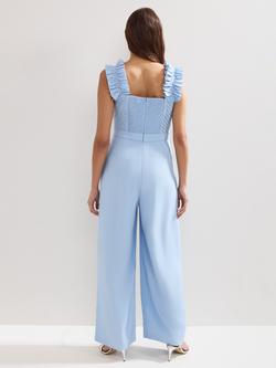 Phase Eight Moira Frill Sleeve Jumpsuit, Blue - view 2, Blue
