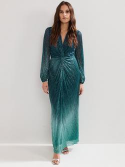 Phase Eight Cherene Metallic Ombre Maxi Dress, Green, Green