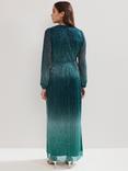 Phase Eight Cherene Metallic Ombre Maxi Dress, Green