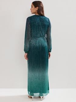Phase Eight Cherene Metallic Ombre Maxi Dress, Green - view 2, Green