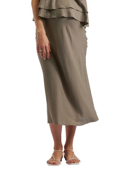 Ripe Debbie Linen Blend Maternity Skirt, Olive, Olive