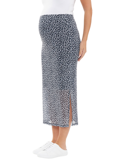 Ripe Kara Mesh Floral Print Maternity Skirt, Navy/White - view 2, Navy/White