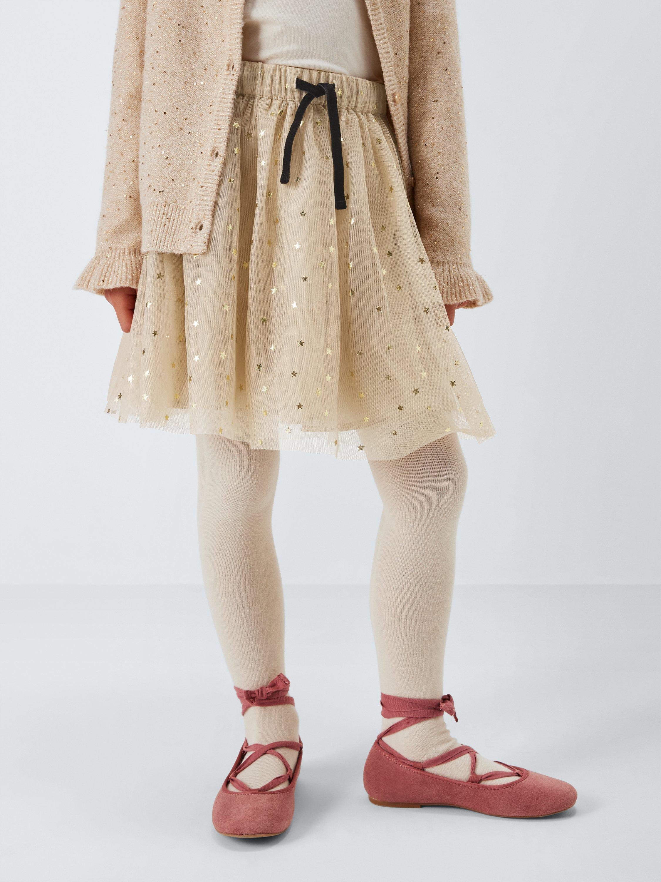 Product image 1 of 7, which shows John Lewis Kids' Star Tulle Mini Skirt, Silver, 4 years