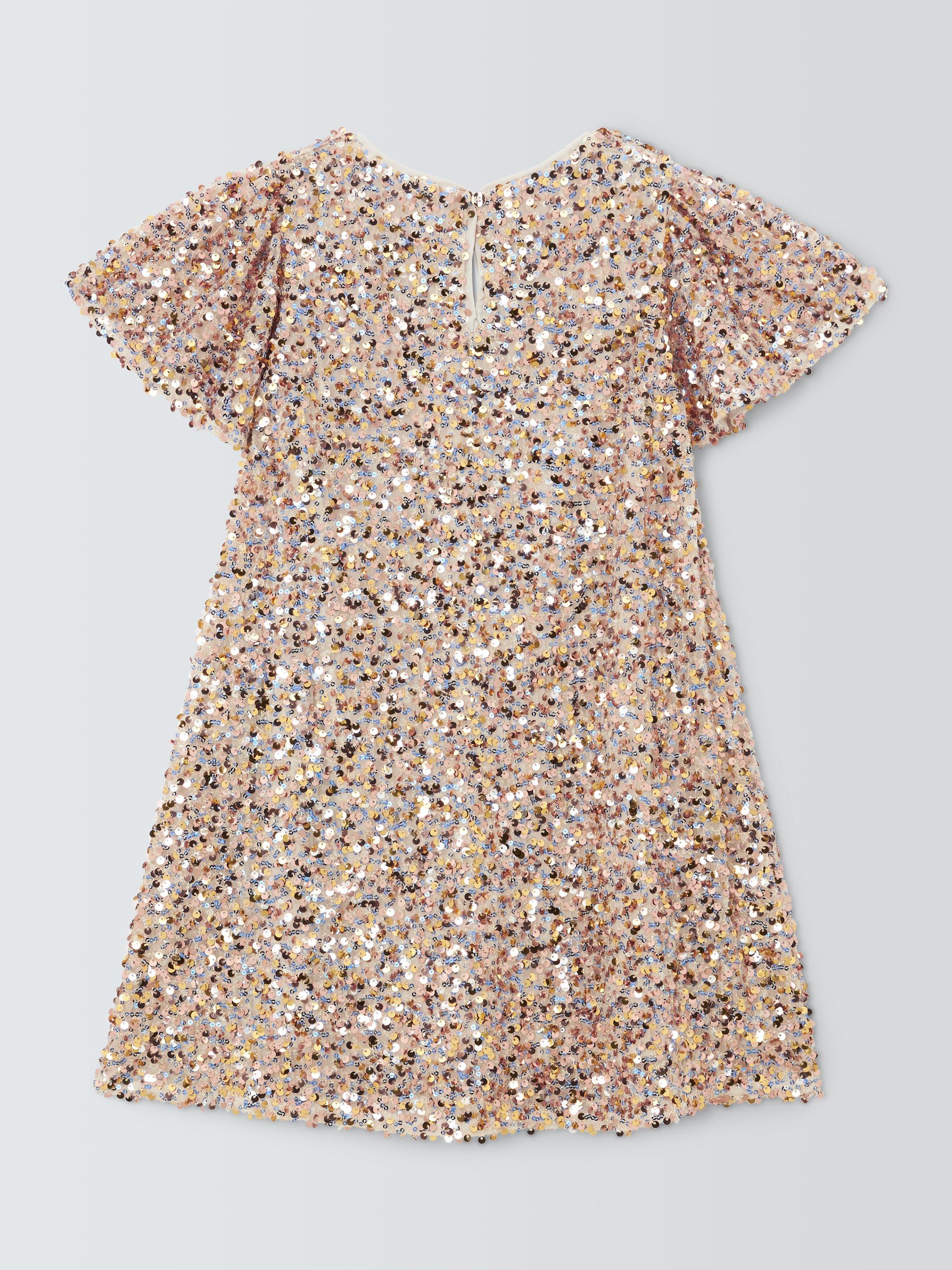 Product image 5 of 7, which shows John Lewis Kids' Sequin Mesh Party Dress, Multi, 4 years