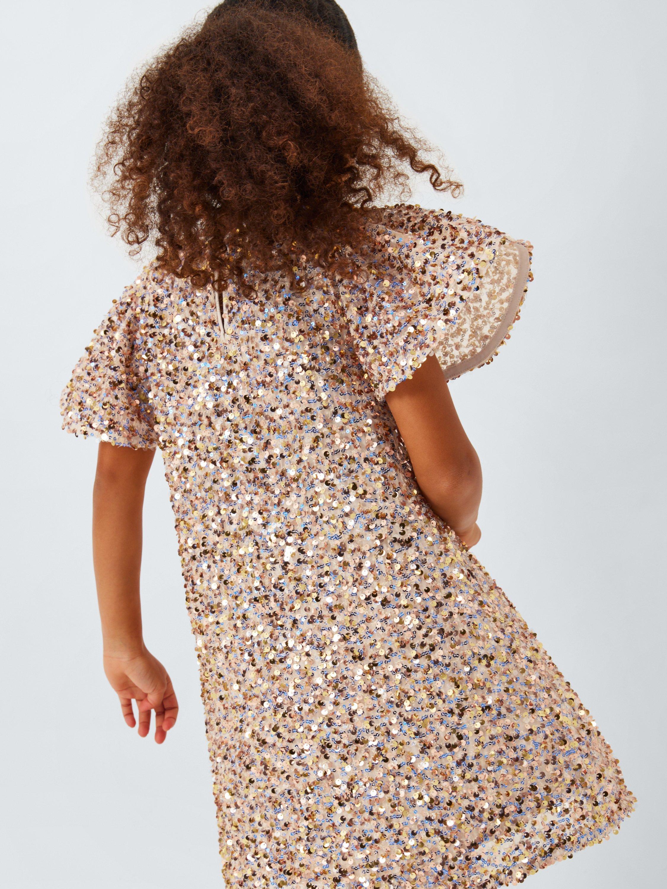 Product image 4 of 7, which shows John Lewis Kids' Sequin Mesh Party Dress, Multi, 4 years