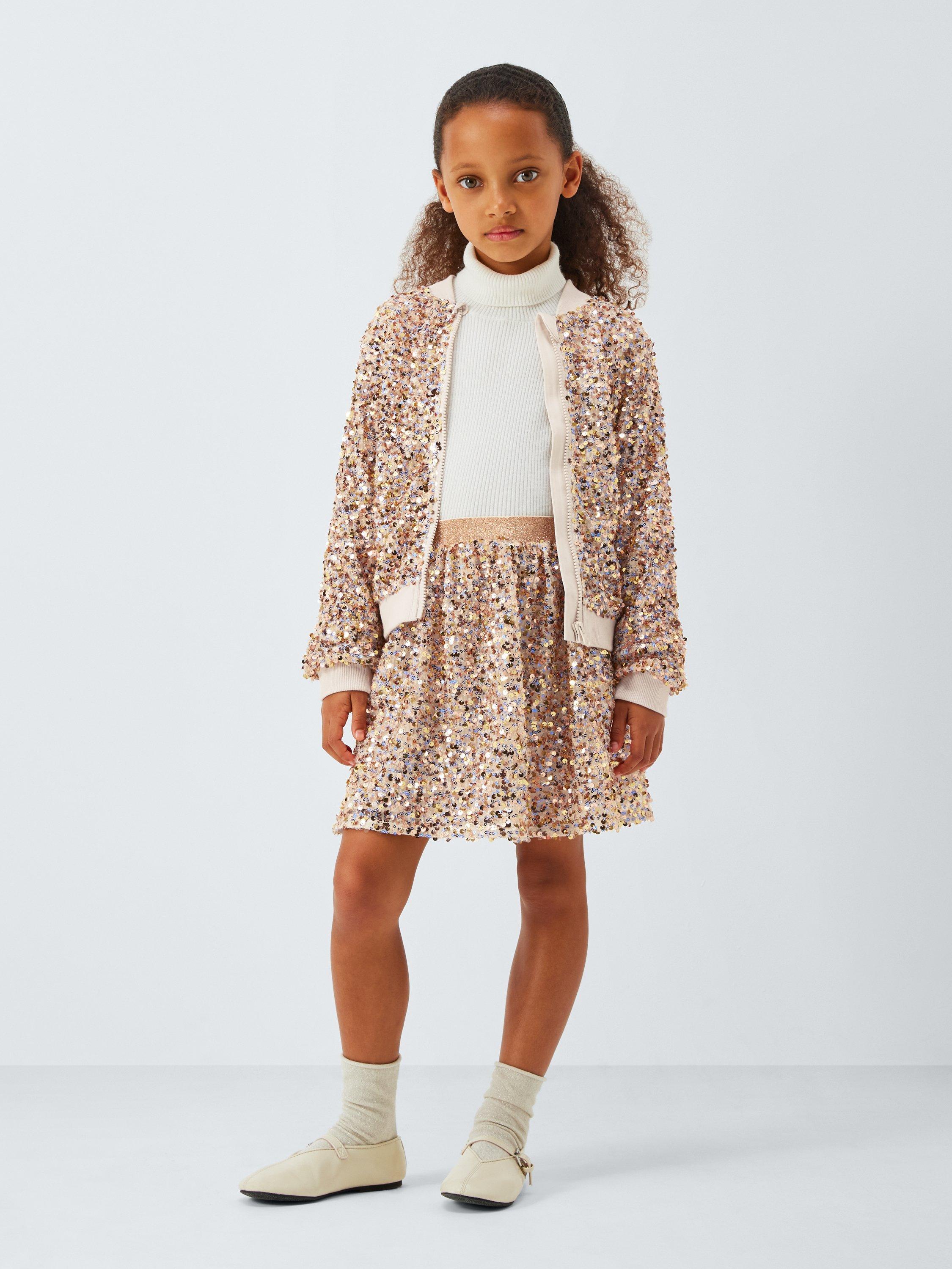 Product image 2 of 7, which shows John Lewis Kids' Sequin Bomber Jacket, Multi, 9 years