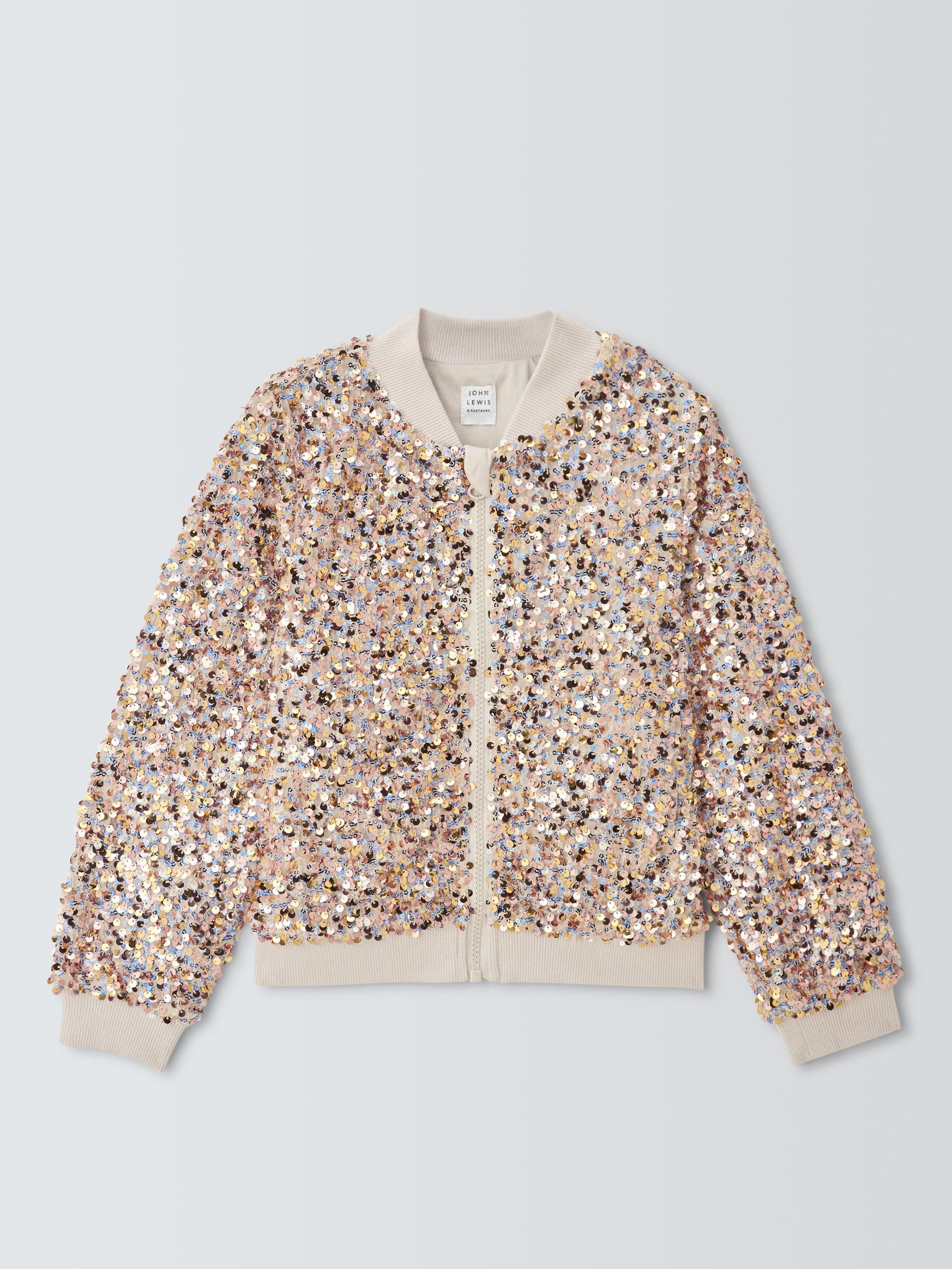 Product image 3 of 7, which shows John Lewis Kids' Sequin Bomber Jacket, Multi, 9 years