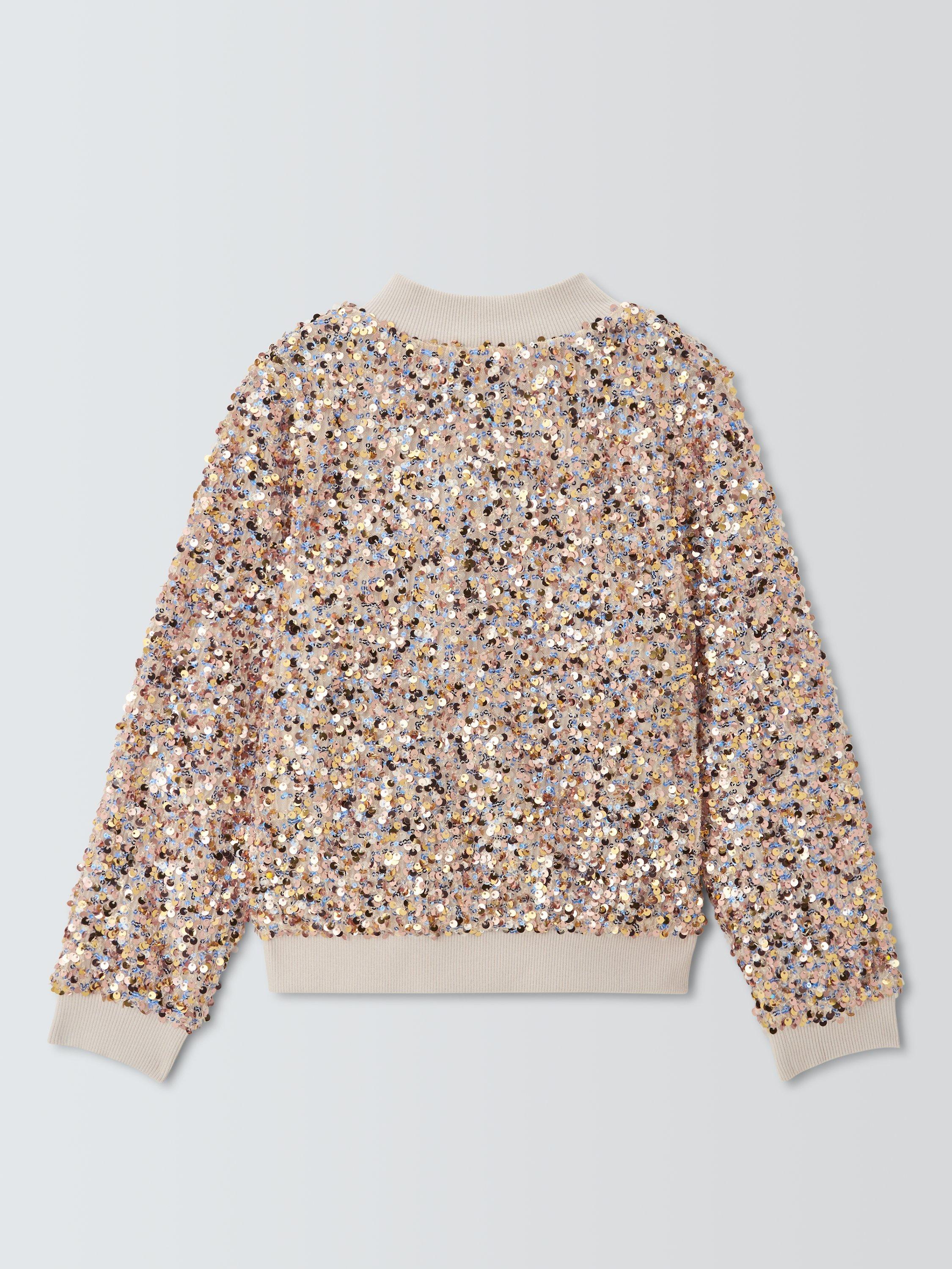 Product image 5 of 7, which shows John Lewis Kids' Sequin Bomber Jacket, Multi, 9 years