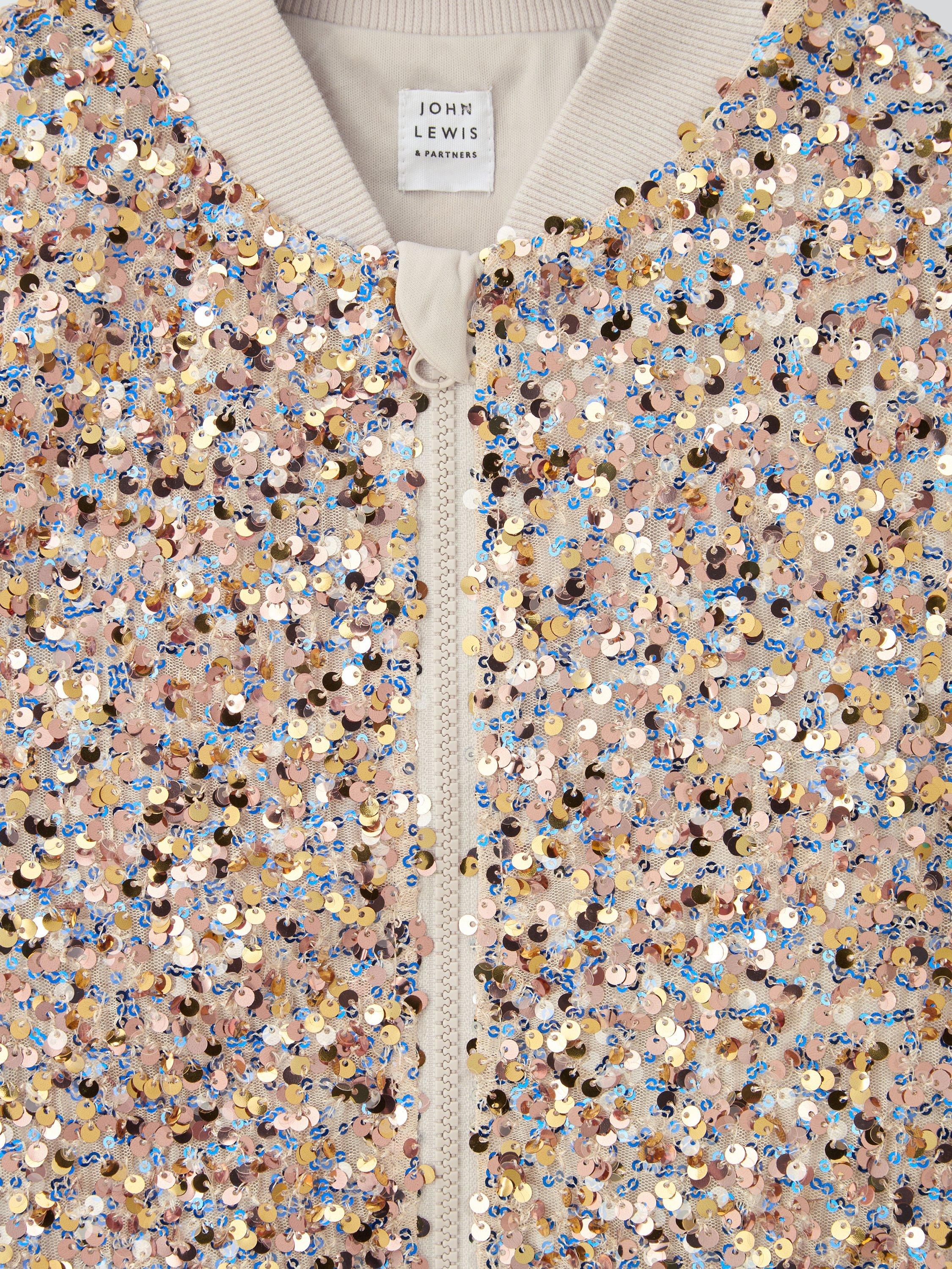 Product image 6 of 7, which shows John Lewis Kids' Sequin Bomber Jacket, Multi, 9 years