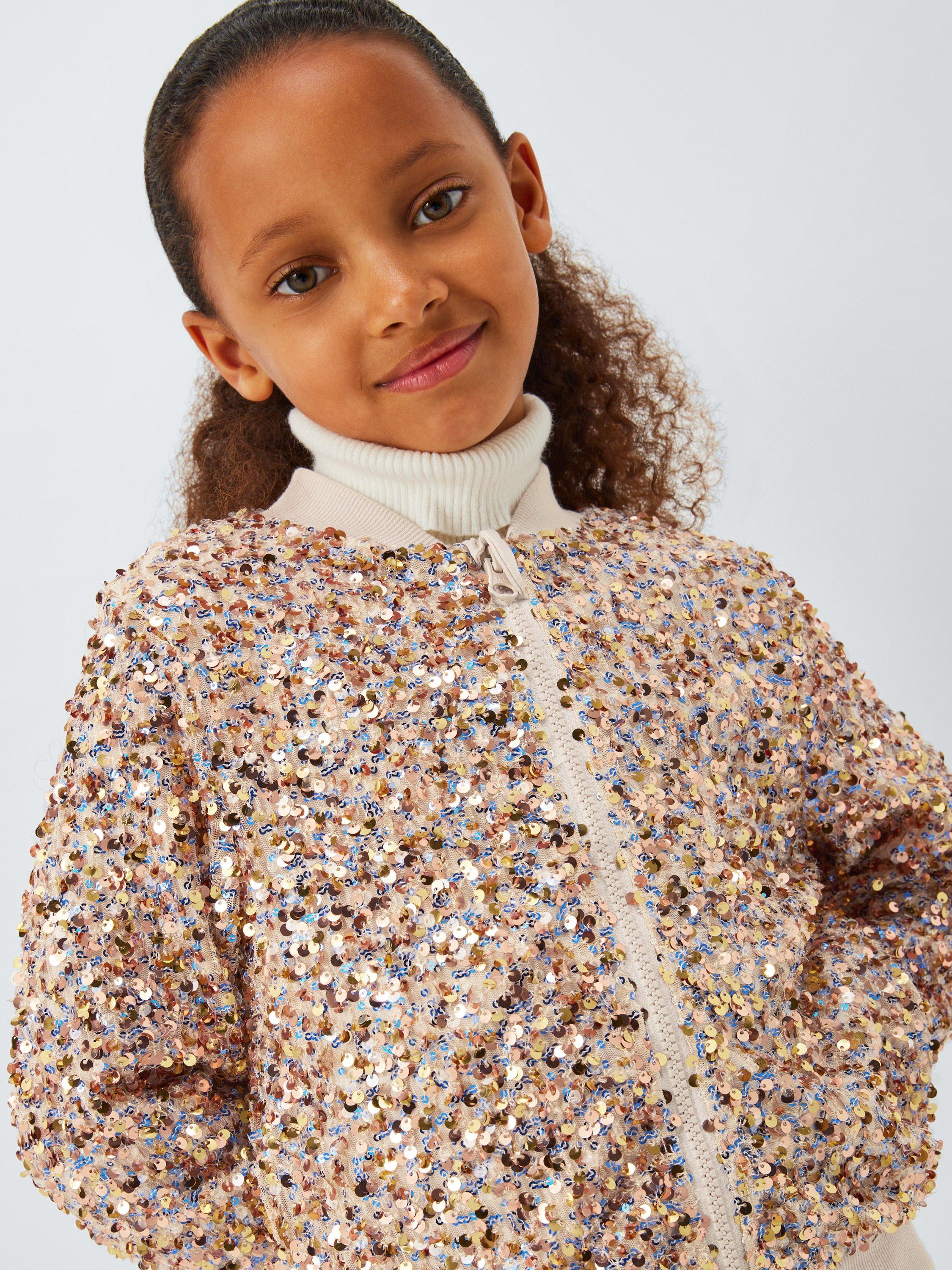 Product image 7 of 7, which shows John Lewis Kids' Sequin Bomber Jacket, Multi, 9 years