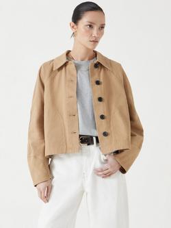 HUSH Barrel Sleeve Swing Jacket, Brown Dune