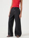 HUSH Drew Wide Leg Jeans, Washed Black