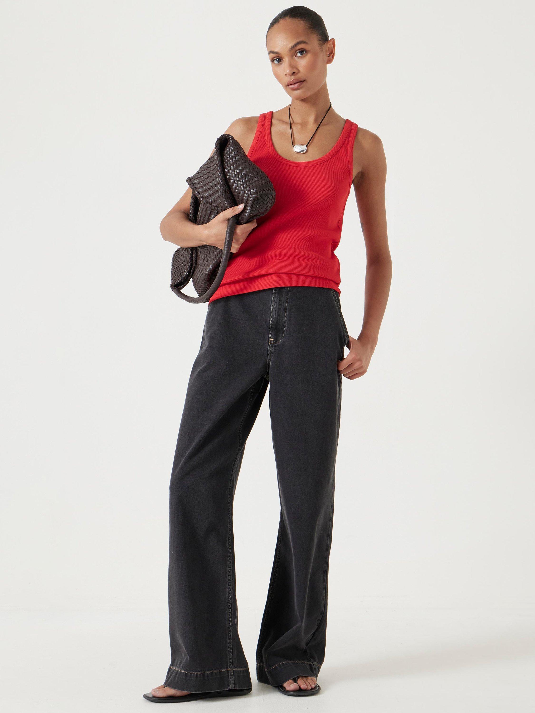 Product image 2 of 5, which shows HUSH Drew Wide Leg Jeans, Washed Black, 10