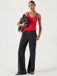 HUSH Drew Wide Leg Jeans, Washed Black