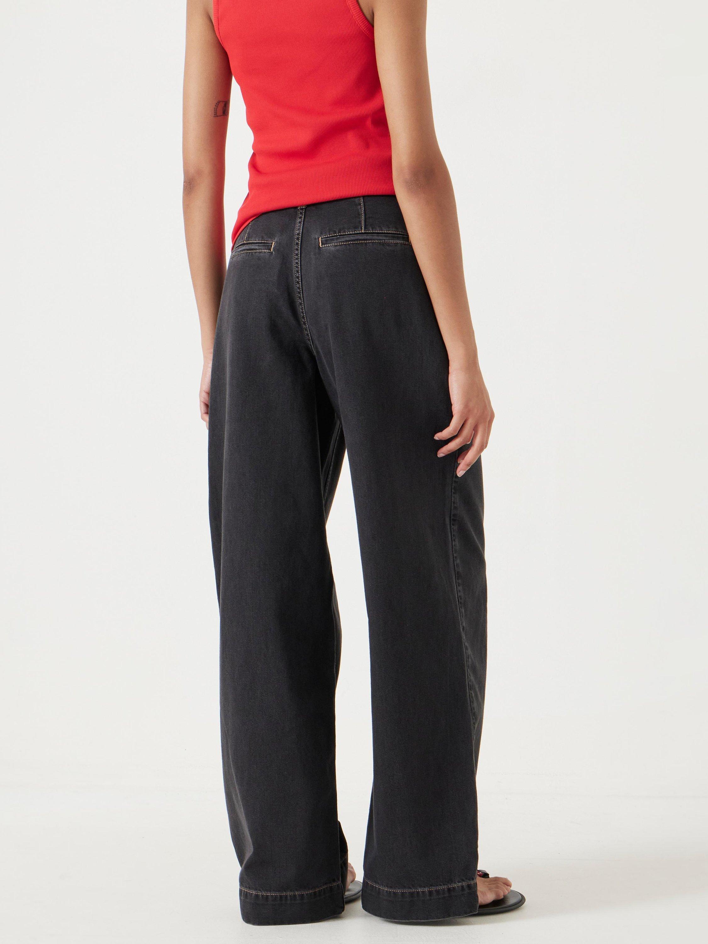Product image 3 of 5, which shows HUSH Drew Wide Leg Jeans, Washed Black, 10