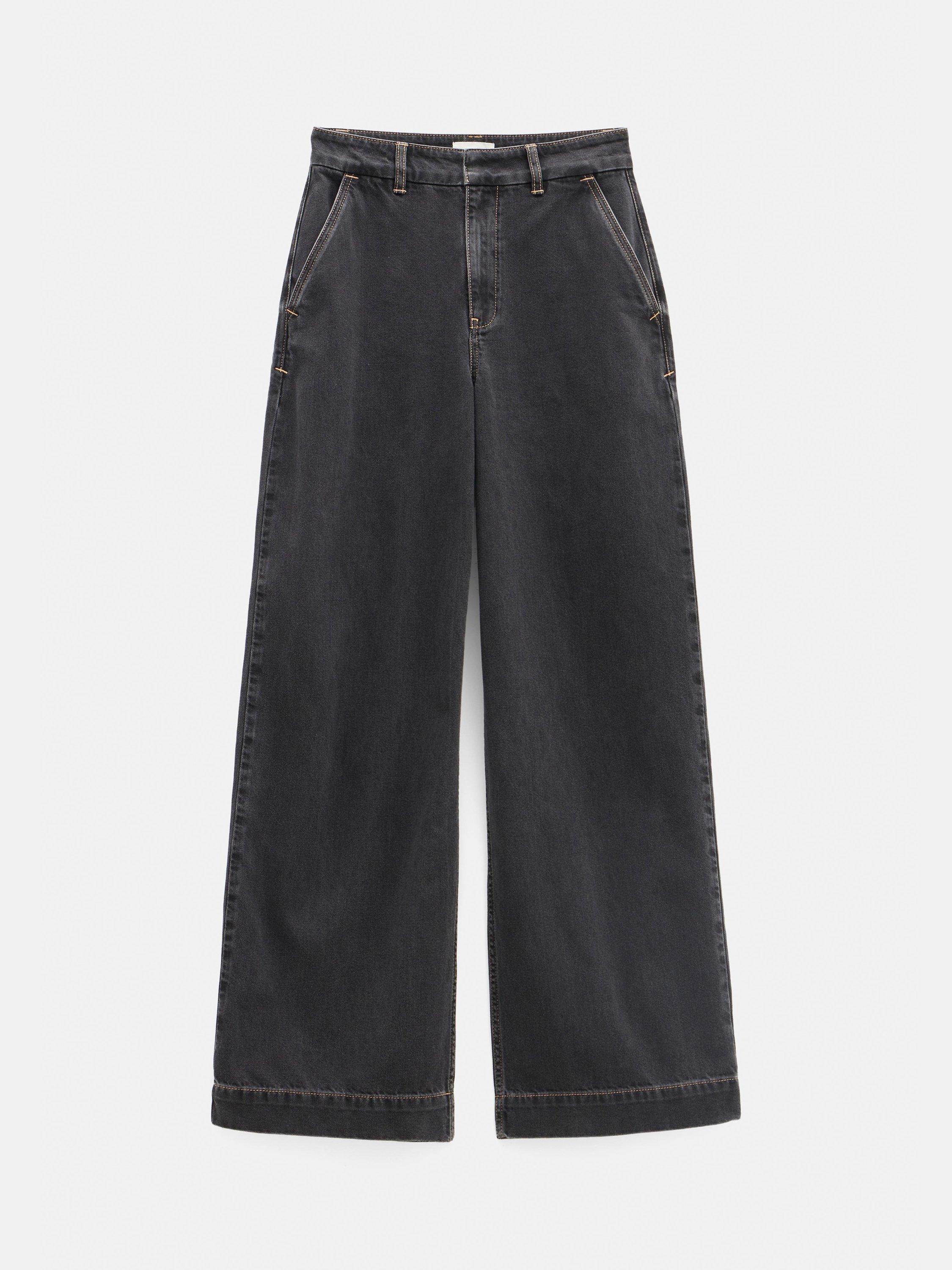Product image 4 of 5, which shows HUSH Drew Wide Leg Jeans, Washed Black, 10