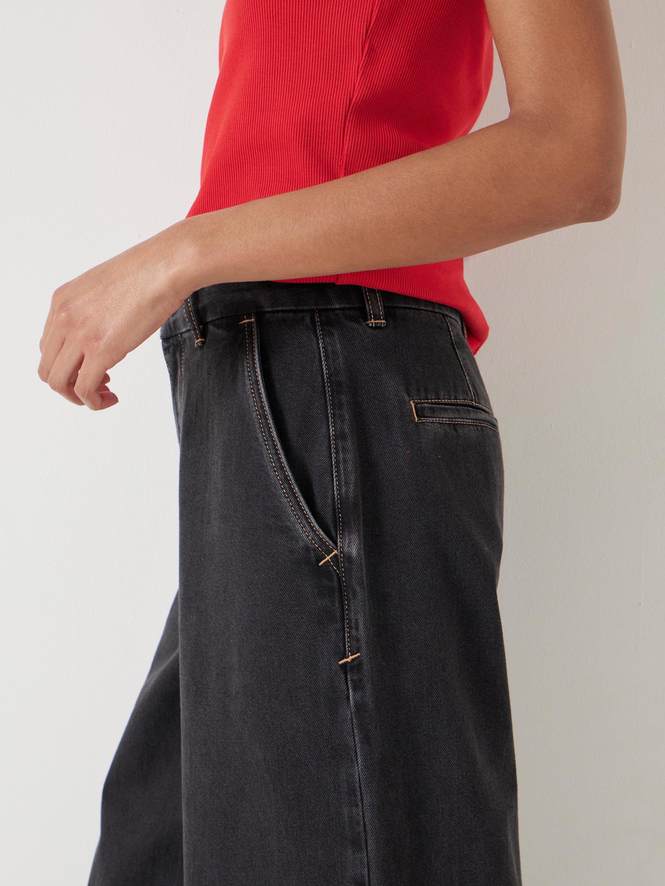 Product image 5 of 5, which shows HUSH Drew Wide Leg Jeans, Washed Black, 10
