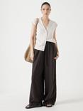 HUSH Button Knit Vest Top, Off White