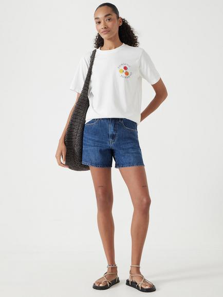 HUSH Essential Denim Shorts - view 2, Mid Blue